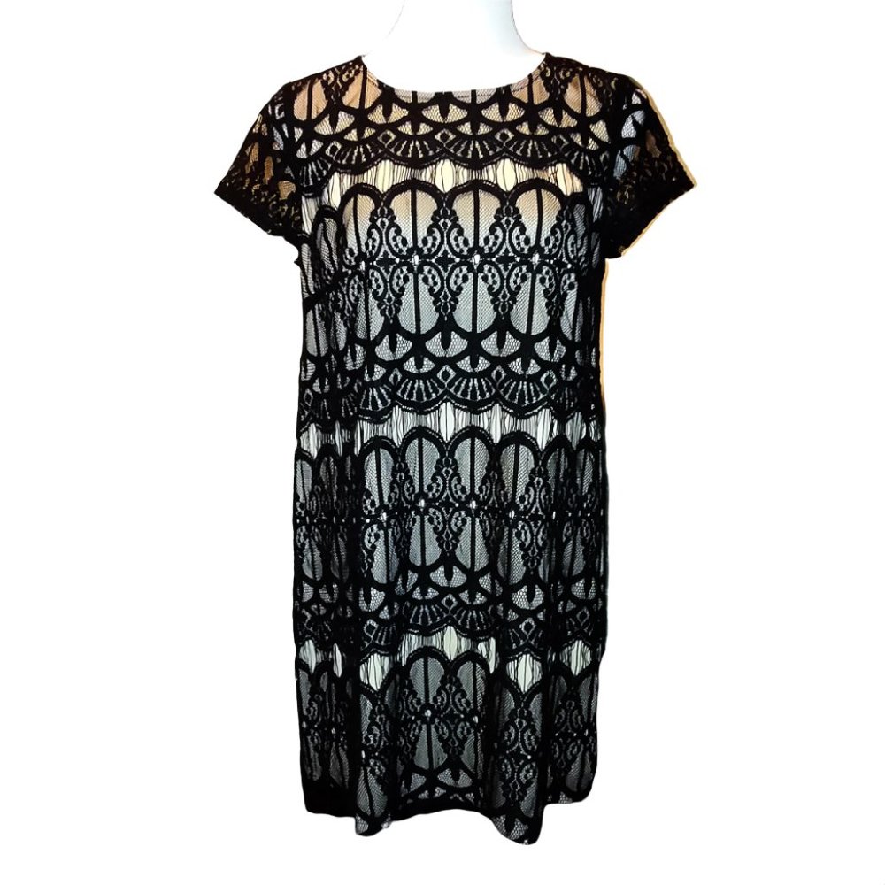 Love, Fire Beautiful Black Lace Dress Sz L